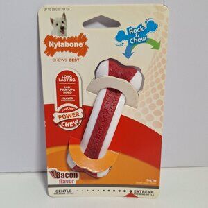 Nylabone Power Rock & Chew Bacon Flavor Dog Toy DuraChew New Long Lasting